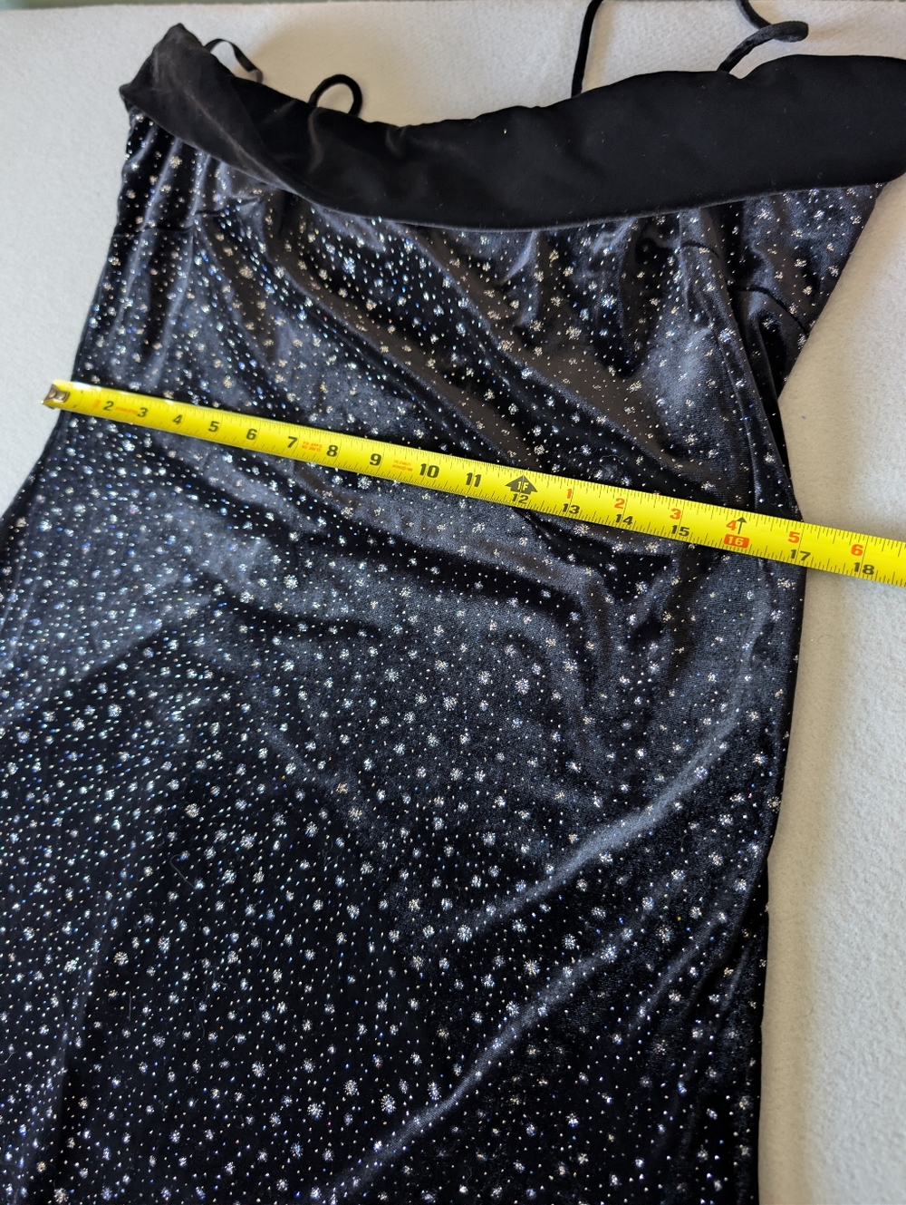 Vintage 90s Alex Evenings Velvet Constellation Sparkle Formal Gown USA Glam 14 - Picture 11 of 14